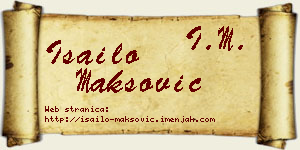 Isailo Maksović vizit kartica